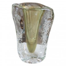 Clear and bronze Murano glass vase